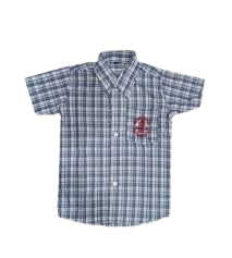 Blue Check Shirt For Boys | Class - Upper KG | The Bishops School, Camp | Pune